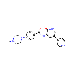 CN1CCN(c2ccc(C(=O)Nc3cc(-c4ccncc4)c[nH]c3=O)cc2)CC1 ZINC000035996921