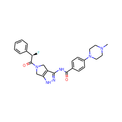 CN1CCN(c2ccc(C(=O)Nc3n[nH]c4c3CN(C(=O)[C@H](F)c3ccccc3)C4)cc2)CC1 ZINC000014951631