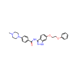 CN1CCN(c2ccc(C(=O)Nc3n[nH]c4cc(OCCOc5ccccc5)ccc34)cc2)CC1 ZINC000144021210