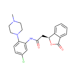 CN1CCN(c2ccc(Cl)cc2NC(=O)C[C@@H]2OC(=O)c3ccccc32)CC1 ZINC000012521607