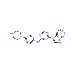 CN1CCN(c2ccc(Nc3cc(-c4c[nH]c5cnccc45)ncn3)cc2)CC1 ZINC000299861964