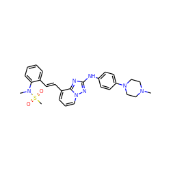 CN1CCN(c2ccc(Nc3nc4c(/C=C/c5ccccc5N(C)S(C)(=O)=O)cccn4n3)cc2)CC1 ZINC000096169716