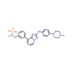 CN1CCN(c2ccc(Nc3nc4c(-c5cccc(CN(C)S(C)(=O)=O)c5)cccn4n3)cc2)CC1 ZINC000096169697