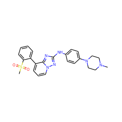 CN1CCN(c2ccc(Nc3nc4c(-c5ccccc5S(C)(=O)=O)cccn4n3)cc2)CC1 ZINC000142947806