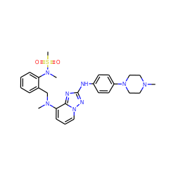 CN1CCN(c2ccc(Nc3nc4c(N(C)Cc5ccccc5N(C)S(C)(=O)=O)cccn4n3)cc2)CC1 ZINC000096169706