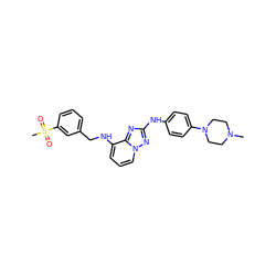 CN1CCN(c2ccc(Nc3nc4c(NCc5cccc(S(C)(=O)=O)c5)cccn4n3)cc2)CC1 ZINC000096169682