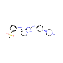 CN1CCN(c2ccc(Nc3nc4c(Nc5cccc(S(C)(=O)=O)c5)cccn4n3)cc2)CC1 ZINC000148202927