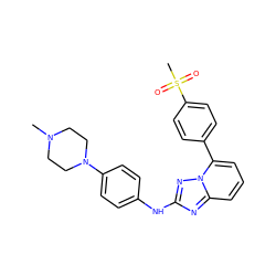 CN1CCN(c2ccc(Nc3nc4cccc(-c5ccc(S(C)(=O)=O)cc5)n4n3)cc2)CC1 ZINC000096169606