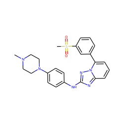 CN1CCN(c2ccc(Nc3nc4cccc(-c5cccc(S(C)(=O)=O)c5)n4n3)cc2)CC1 ZINC000096169607