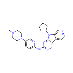 CN1CCN(c2ccc(Nc3ncc4c5ccncc5n(C5CCCC5)c4n3)nc2)CC1 ZINC000169706615