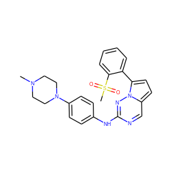 CN1CCN(c2ccc(Nc3ncc4ccc(-c5ccccc5S(C)(=O)=O)n4n3)cc2)CC1 ZINC000072178794