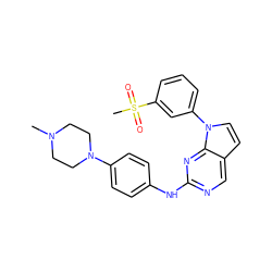 CN1CCN(c2ccc(Nc3ncc4ccn(-c5cccc(S(C)(=O)=O)c5)c4n3)cc2)CC1 ZINC000014954877