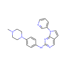 CN1CCN(c2ccc(Nc3ncc4ccn(-c5cccnc5)c4n3)cc2)CC1 ZINC000014954873