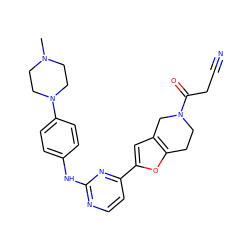 CN1CCN(c2ccc(Nc3nccc(-c4cc5c(o4)CCN(C(=O)CC#N)C5)n3)cc2)CC1 ZINC000205932235