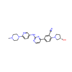 CN1CCN(c2ccc(Nc3nccc(-c4ccc(N5CC[C@H](O)C5)c(C#N)c4)n3)cn2)CC1 ZINC000113882853