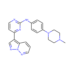 CN1CCN(c2ccc(Nc3nccc(-c4cnn5ncccc45)n3)cc2)CC1 ZINC000053182516