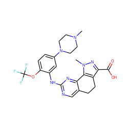 CN1CCN(c2ccc(OC(F)(F)F)c(Nc3ncc4c(n3)-c3c(c(C(=O)O)nn3C)CC4)c2)CC1 ZINC000169709963