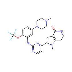 CN1CCN(c2ccc(OC(F)(F)F)c(Nc3nccc(-c4cc5c(n4C)CCNC5=O)n3)c2)CC1 ZINC000043205093