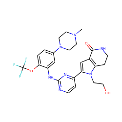 CN1CCN(c2ccc(OC(F)(F)F)c(Nc3nccc(-c4cc5c(n4CCO)CCNC5=O)n3)c2)CC1 ZINC000073219119