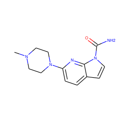 CN1CCN(c2ccc3ccn(C(N)=O)c3n2)CC1 ZINC000103236264