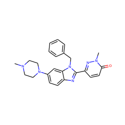 CN1CCN(c2ccc3nc(-c4ccc(=O)n(C)n4)n(Cc4ccccc4)c3c2)CC1 ZINC001772619470