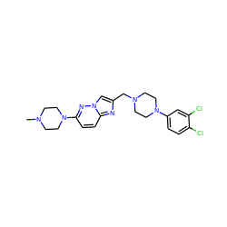 CN1CCN(c2ccc3nc(CN4CCN(c5ccc(Cl)c(Cl)c5)CC4)cn3n2)CC1 ZINC000035952498