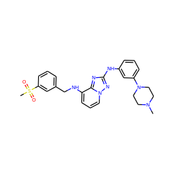 CN1CCN(c2cccc(Nc3nc4c(NCc5cccc(S(C)(=O)=O)c5)cccn4n3)c2)CC1 ZINC000096169683