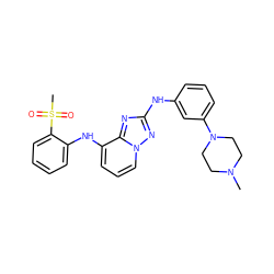 CN1CCN(c2cccc(Nc3nc4c(Nc5ccccc5S(C)(=O)=O)cccn4n3)c2)CC1 ZINC000142878121