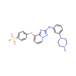 CN1CCN(c2cccc(Nc3nc4c(Oc5ccc(S(C)(=O)=O)cc5)cccn4n3)c2)CC1 ZINC000148185439