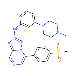 CN1CCN(c2cccc(Nc3nc4cncc(-c5ccc(S(C)(=O)=O)cc5)n4n3)c2)CC1 ZINC000096169630