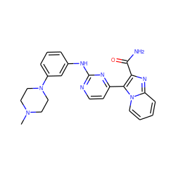 CN1CCN(c2cccc(Nc3nccc(-c4c(C(N)=O)nc5ccccn45)n3)c2)CC1 ZINC000063298250