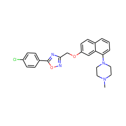 CN1CCN(c2cccc3ccc(OCc4noc(-c5ccc(Cl)cc5)n4)cc23)CC1 ZINC000028880812