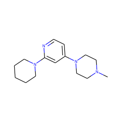 CN1CCN(c2ccnc(N3CCCCC3)c2)CC1 ZINC000299865072