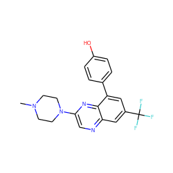 CN1CCN(c2cnc3cc(C(F)(F)F)cc(-c4ccc(O)cc4)c3n2)CC1 ZINC000040872680