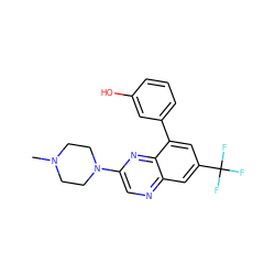 CN1CCN(c2cnc3cc(C(F)(F)F)cc(-c4cccc(O)c4)c3n2)CC1 ZINC000040873944