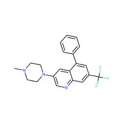 CN1CCN(c2cnc3cc(C(F)(F)F)cc(-c4ccccc4)c3c2)CC1 ZINC000040848974