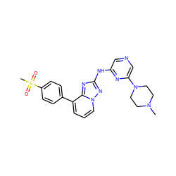 CN1CCN(c2cncc(Nc3nc4c(-c5ccc(S(C)(=O)=O)cc5)cccn4n3)n2)CC1 ZINC000096169886