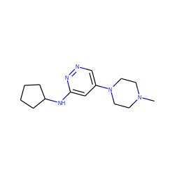 CN1CCN(c2cnnc(NC3CCCC3)c2)CC1 ZINC000114699893