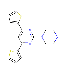 CN1CCN(c2nc(-c3cccs3)cc(-c3cccs3)n2)CC1 ZINC000006480819