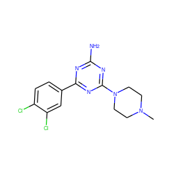 CN1CCN(c2nc(N)nc(-c3ccc(Cl)c(Cl)c3)n2)CC1 ZINC000169349146