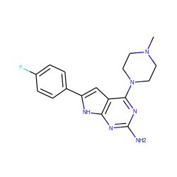 CN1CCN(c2nc(N)nc3[nH]c(-c4ccc(F)cc4)cc23)CC1 ZINC000095594875