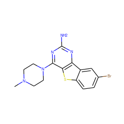 CN1CCN(c2nc(N)nc3c2sc2ccc(Br)cc23)CC1 ZINC000073156181