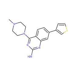 CN1CCN(c2nc(N)nc3cc(-c4ccsc4)ccc23)CC1 ZINC000073223162