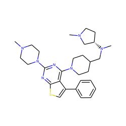 CN1CCN(c2nc(N3CCC(CN(C)[C@H]4CCN(C)C4)CC3)c3c(-c4ccccc4)csc3n2)CC1 ZINC000653775802