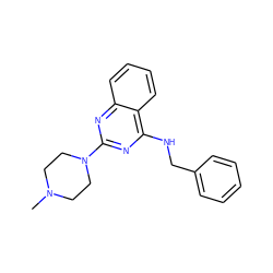 CN1CCN(c2nc(NCc3ccccc3)c3ccccc3n2)CC1 ZINC000000356482