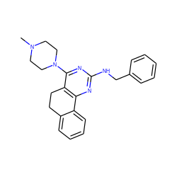 CN1CCN(c2nc(NCc3ccccc3)nc3c2CCc2ccccc2-3)CC1 ZINC000653761016