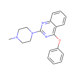 CN1CCN(c2nc(Oc3ccccc3)c3ccccc3n2)CC1 ZINC000003602061