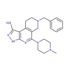 CN1CCN(c2nc3[nH]nc(N)c3c3c2CN(Cc2ccccc2)CC3)CC1 ZINC000033545142