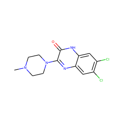 CN1CCN(c2nc3cc(Cl)c(Cl)cc3[nH]c2=O)CC1 ZINC000013981436