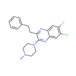 CN1CCN(c2nc3cc(Cl)c(Cl)cc3nc2CCc2ccccc2)CC1 ZINC000029053362